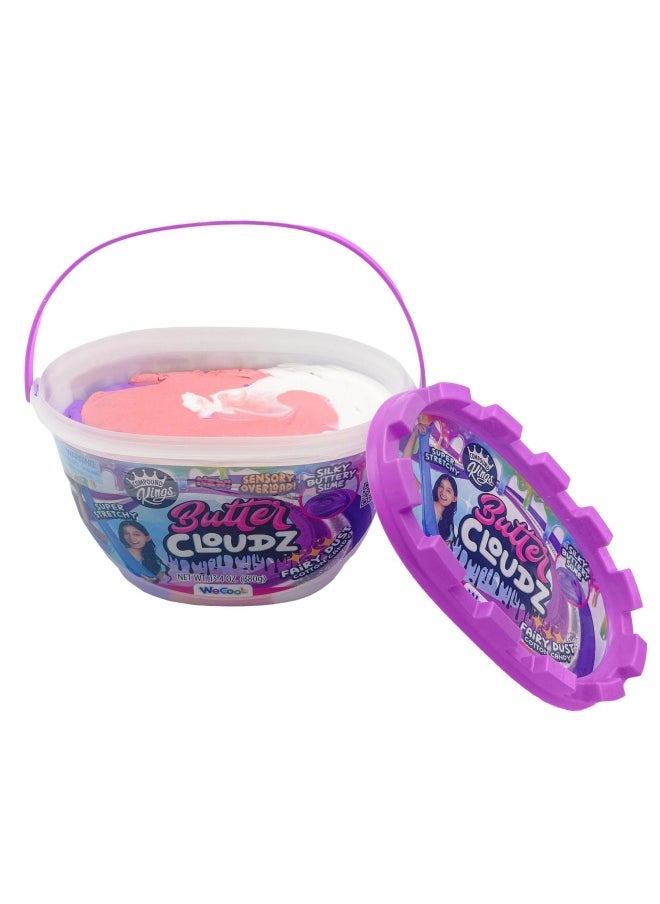 WeCool Compound Kings Butter Cloudz Fairy Dust Cotton Candy Scented Slime in a Tub (380 g)  - Image 2