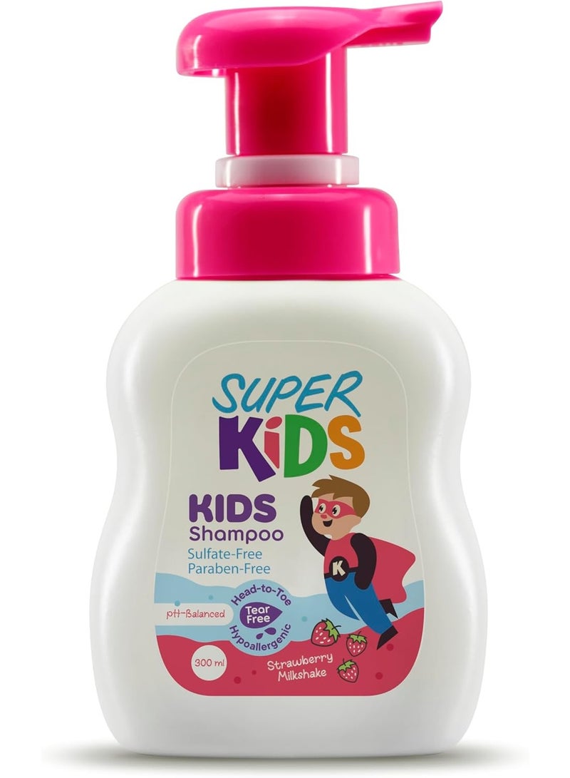 سوبر كيدز - شامبو للأطفال برائحة ميلك شيك الفراولة - 300 مل - للأعمار من 2 سنة فأكثر - Image 1