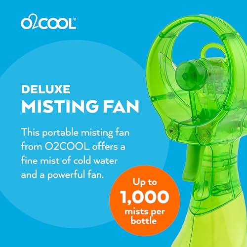 O2COOL Deluxe Handheld Battery Powered Water Misting Fan (Green) - Image 2