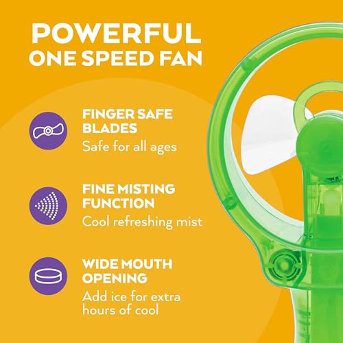 O2COOL Deluxe Handheld Battery Powered Water Misting Fan (Green) - Image 3