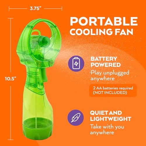 O2COOL Deluxe Handheld Battery Powered Water Misting Fan (Green) - Image 4