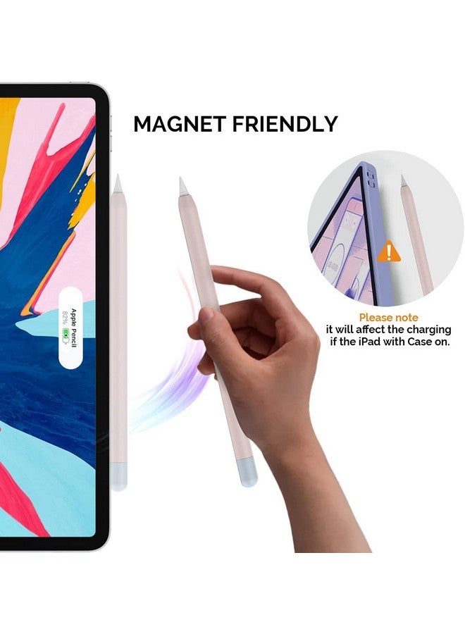 أهاستايل غطاء سيليكون ثنائي اللون من AHASTYLE متوافق مع قلم Apple Pencil من الجيل الثاني، iPad Pro 11 12.9 بوصة 2018 (وردي، أزرق فاتح) - Image 3