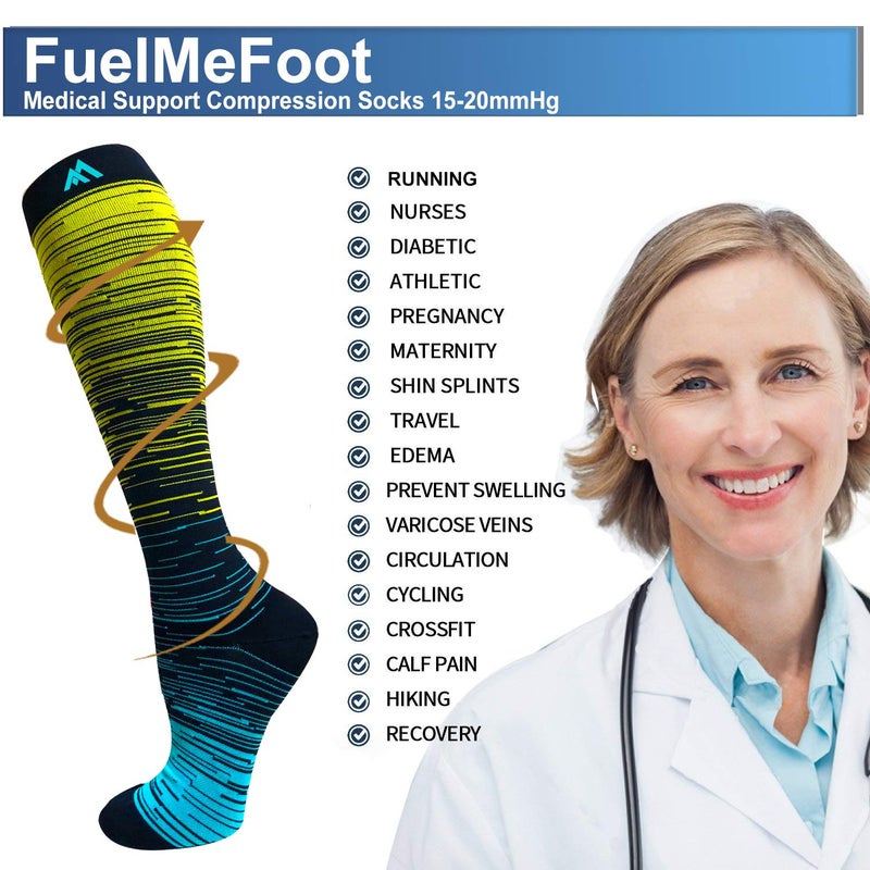 FuelMeFoot 3 Pack Copper Compression Socks - Compression Socks Women & Men Circulation - Best for Medical,Running,Athletic - Image 5