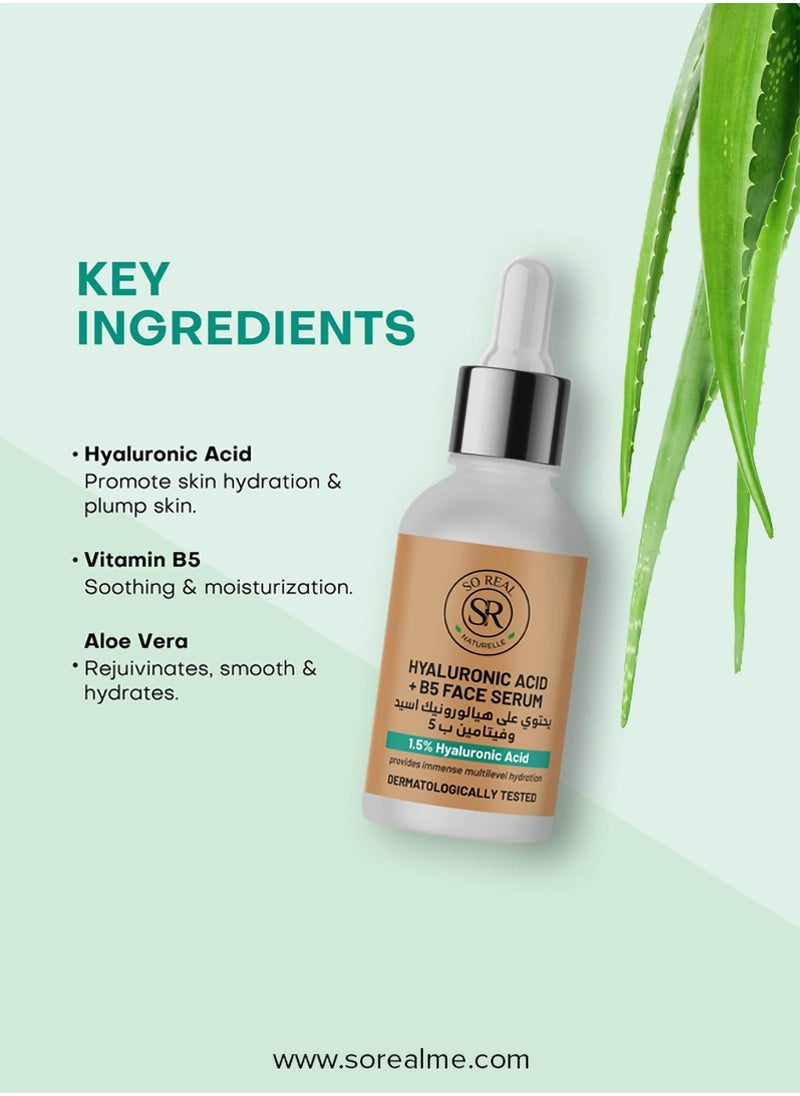 SO REAL Hyaluronic Acid Vitamin B5 Facial Serum  - Image 2