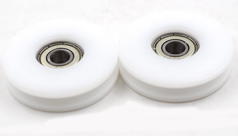 Preamer Preamer 2 PCS 50mm U Groove Nylon Ball Bearing Guide Pulley Wheels Roller Pulleys for Lifting for 6, 8,10mm Rope, 608zz Bearing  - Image 2