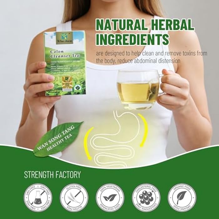 Wins Town Colon Cleanser Tea, Herbal Laxative Tea, Relieve Constipation and Body Detox, Supports Healthy Gut and Digestion, 20 Tea Bags - Image 3