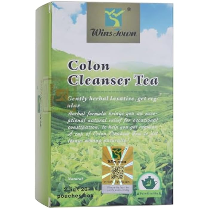 Wins Town Colon Cleanser Tea, Herbal Laxative Tea, Relieve Constipation and Body Detox, Supports Healthy Gut and Digestion, 20 Tea Bags - Image 1