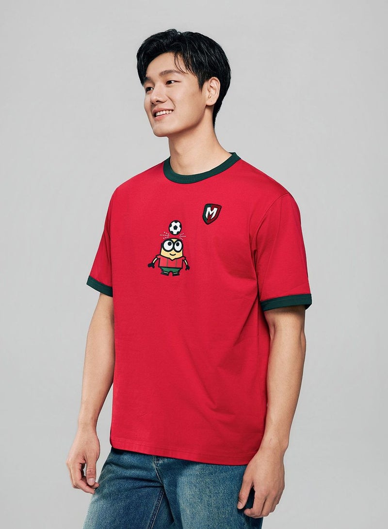GIORDANO Men Relaxed Minions World Cup Jersey Tee - Image 1