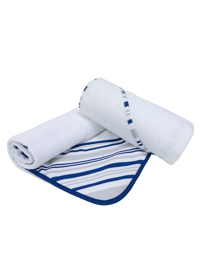 Neat Solutions 2 pack Baby Hooded Towel Set - Blue Trim - Image 3