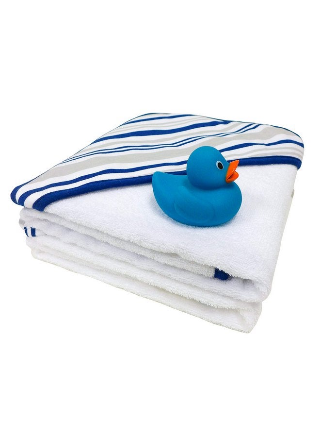 Neat Solutions 2 pack Baby Hooded Towel Set - Blue Trim - Image 2