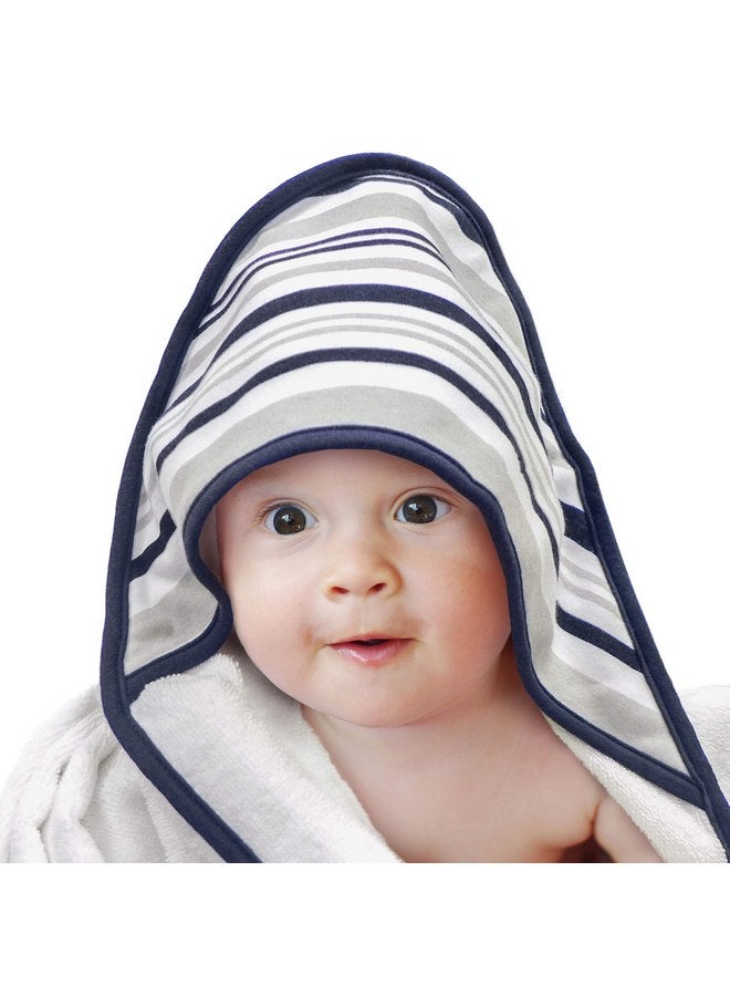 Neat Solutions 2 pack Baby Hooded Towel Set - Blue Trim - Image 1