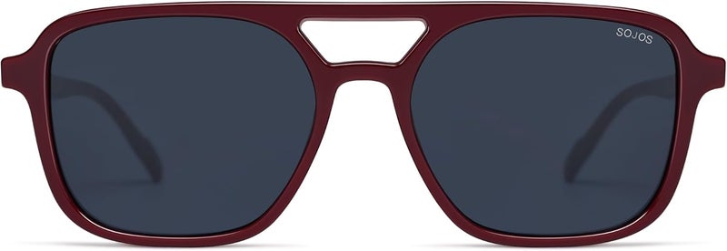 Sojos Multiple options Retro Aviator Sunglasses for Women Men,Trendy Rectangle Womens Mens Shades Sun Glasses SJ2202 Ventilated design - Image 2
