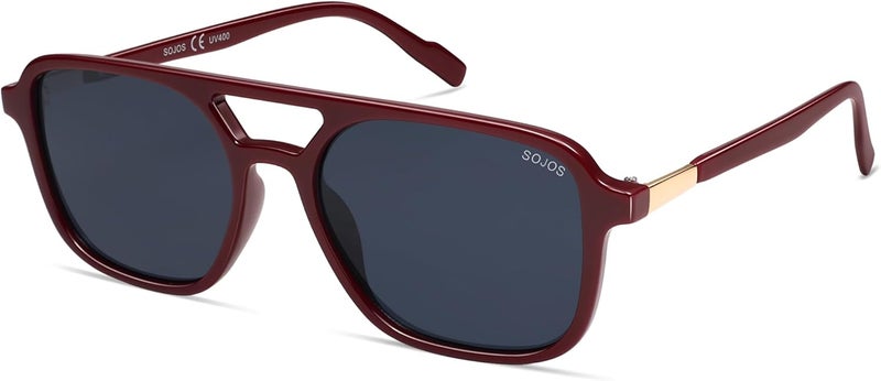 Sojos Multiple options Retro Aviator Sunglasses for Women Men,Trendy Rectangle Womens Mens Shades Sun Glasses SJ2202 Ventilated design - Image 1