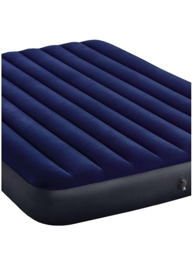 INTEX 64765 DuraBeam Classic Downy Queen Double Mattress – Inflatable Air Bed, Comfortable Flocked Surface, Durable and Easy to Inflate, Ideal for Indoor & Outdoor Use, Blue, Unisex, Perfect for Guests and Travel  - Image 2