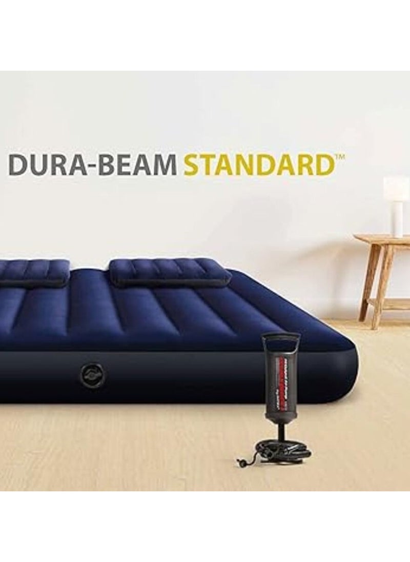 INTEX 64765 DuraBeam Classic Downy Queen Double Mattress – Inflatable Air Bed, Comfortable Flocked Surface, Durable and Easy to Inflate, Ideal for Indoor & Outdoor Use, Blue, Unisex, Perfect for Guests and Travel  - Image 5