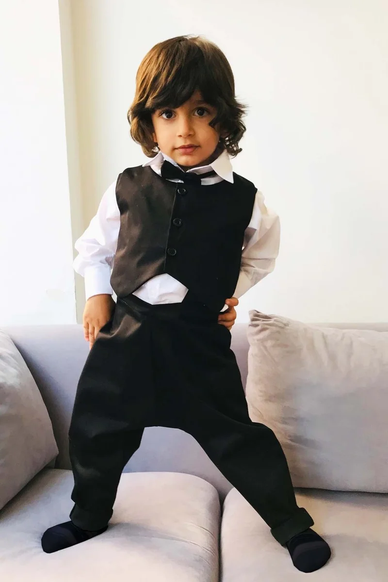 Shecco Babba Boy Bow Tie Vest Harem Trouser Set