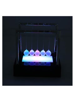 KASTWAVE Classic Newton Swing Ball, Led Light Up Newtons Cradle Balance Ball, Kinetic Energy Multi Color Home Office Toy, Home Decoration Art Work, for Birthday Gift, Science Physics Desk Toys & Accessories  - Image 5