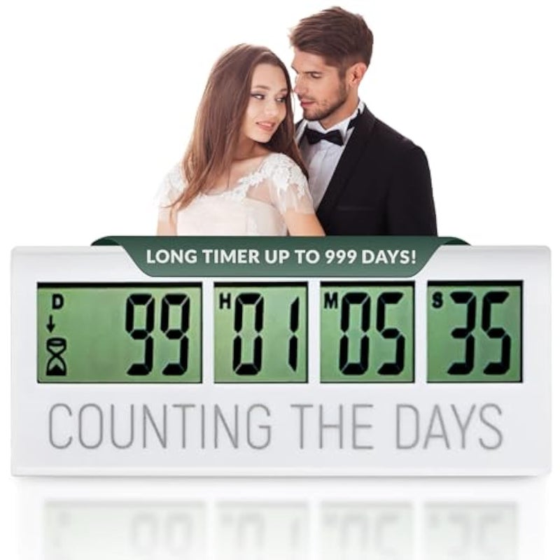 Countables Counting the Days Countdown Clock - Up to 999 Days LCD Digital Timer - Easy to Set & Read Reusable Count Down Timer for Retirement, Wedding, Christmas, Holiday,Baby Due Date,Birthday & More - Image 1