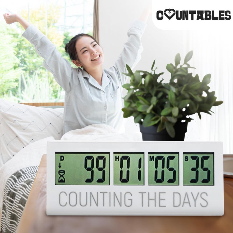Countables Counting the Days Countdown Clock - Up to 999 Days LCD Digital Timer - Easy to Set & Read Reusable Count Down Timer for Retirement, Wedding, Christmas, Holiday,Baby Due Date,Birthday & More - Image 2