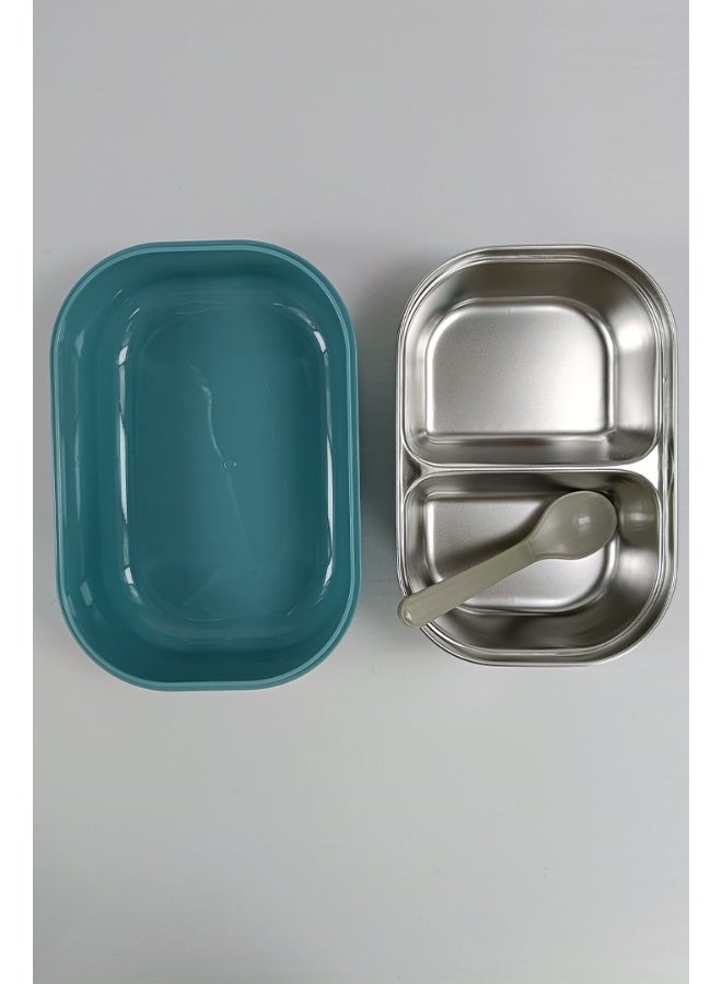 توشيونيكس صندوق غداء كلاسيكي من الفولاذ المقاوم للصدأ سعة 1.5 لتر - صندوق وجبات بينتو مع حجرتين وملعقة - آمن للاستخدام في الفريزر وغسالة الأطباق والميكروويف، مانع للتسرب ومحكم الإغلاق مع حجرة مزدوجة، خالٍ من مادة BPA، خفيف الوزن، حاوية طعام متينة للبالغين والأطفال - للمنزل والمكتب والمدرسة وحضانة الأطفال والسفر - 19 × 13 × 6 سم - Image 4