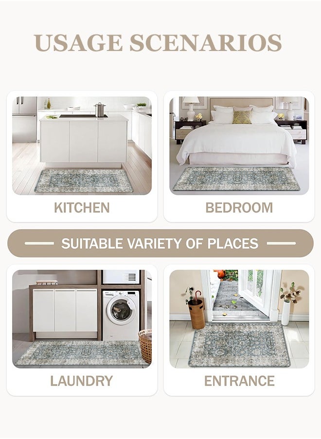 Generic 2 PCS Kitchen Floor Mats Rugs Set, Cushion Floor Carpet, Waterproof, Oil Resistant and Anti-Fatigue PU Standing Mat for Kitchen, Floor, Office, Sink, Laundry 45*75CM+45*120CM  - Image 5