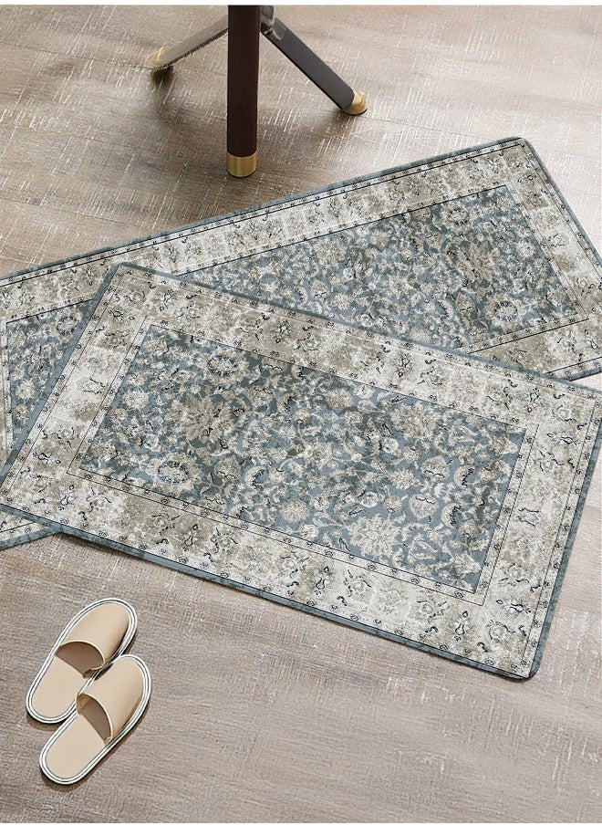 Generic 2 PCS Kitchen Floor Mats Rugs Set, Cushion Floor Carpet, Waterproof, Oil Resistant and Anti-Fatigue PU Standing Mat for Kitchen, Floor, Office, Sink, Laundry 45*75CM+45*120CM  - Image 2