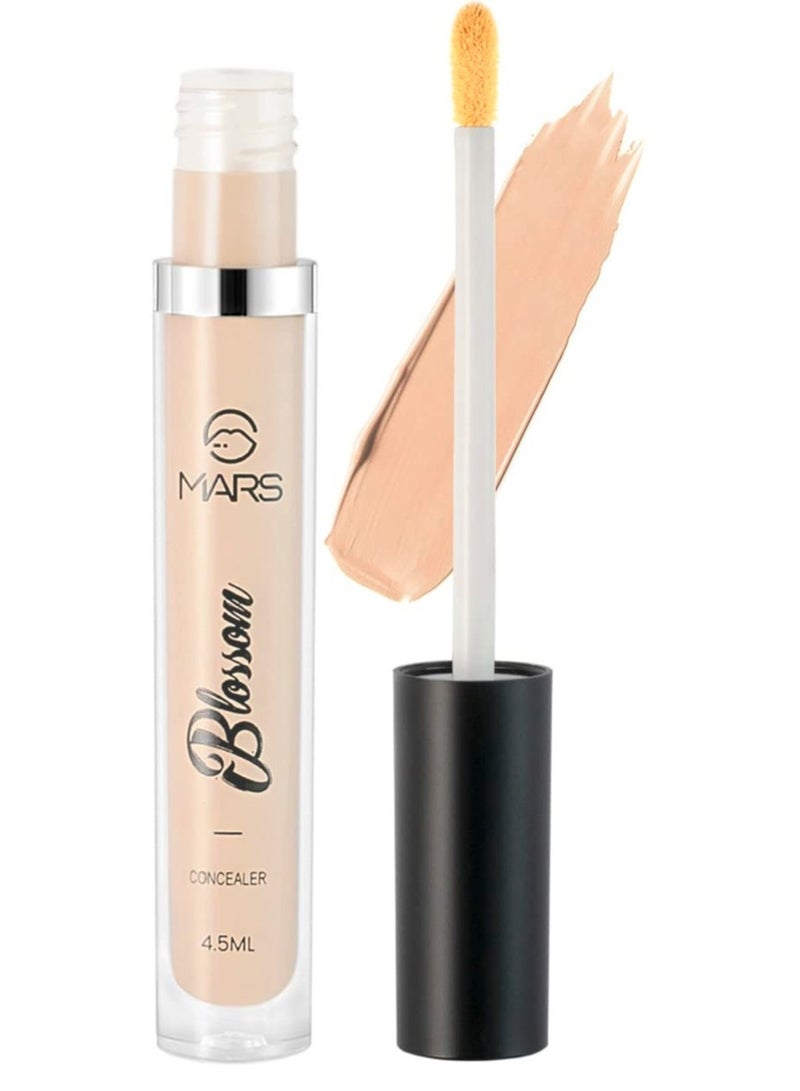 مارس خافي عيوب سائل MARS Blossom خفيف الوزن مع تغطية كاملة، خافي عيوب قابل للمزج بدرجة عالية لمكياج الوجه، تركيبة مقاومة للتجاعيد، 4.5 مل برونزي تان - Image 1