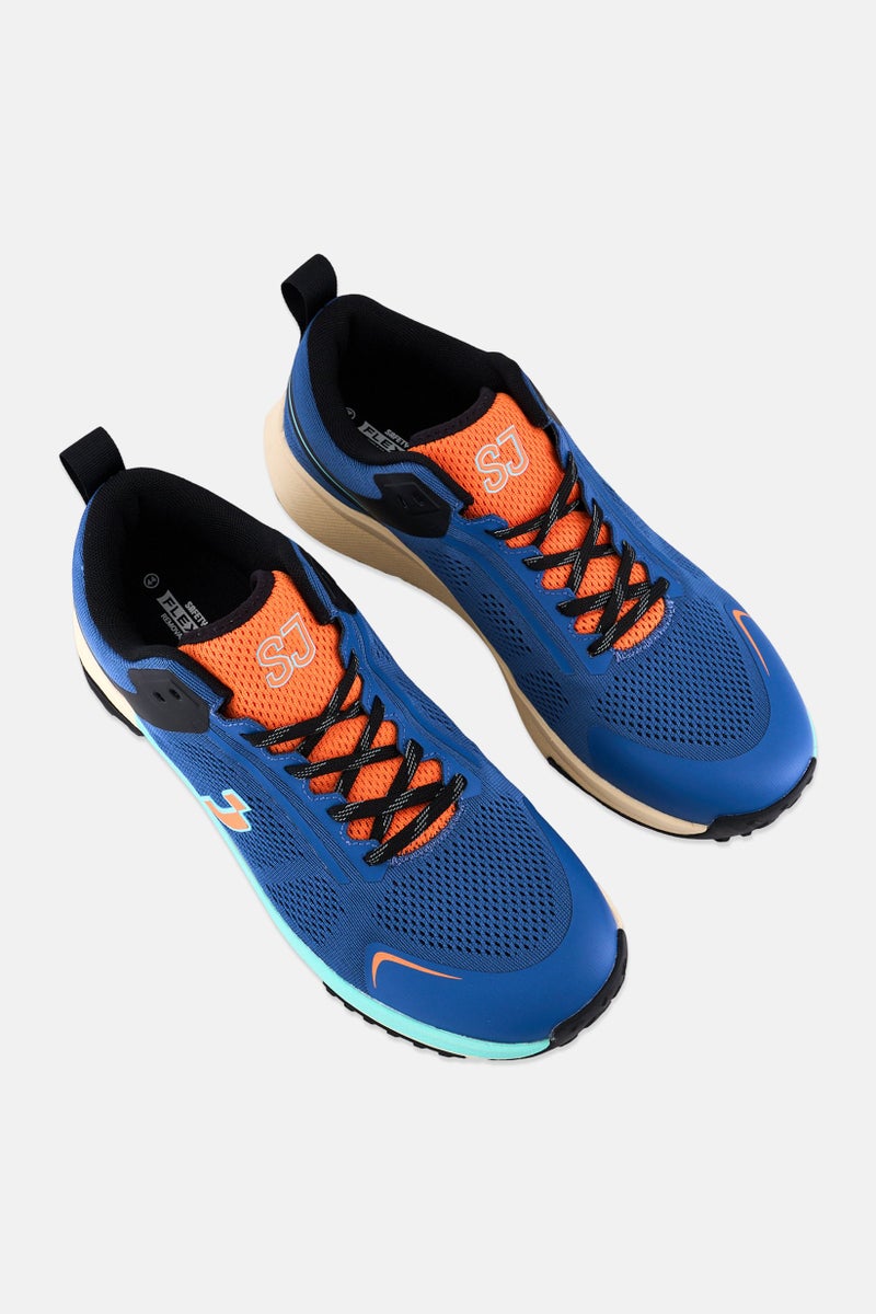 SJ Men Textile Upper Lace Up Running Shoes, Blue - Image 4