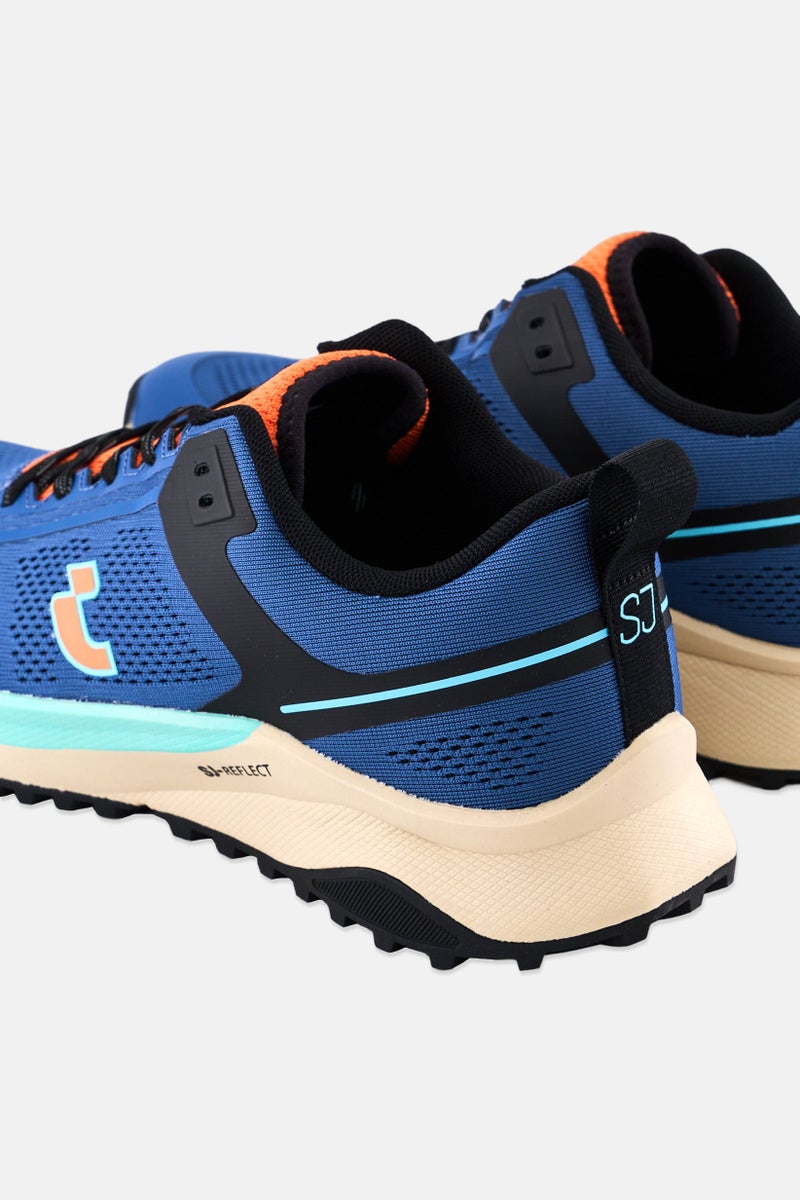 SJ Men Textile Upper Lace Up Running Shoes, Blue - Image 2