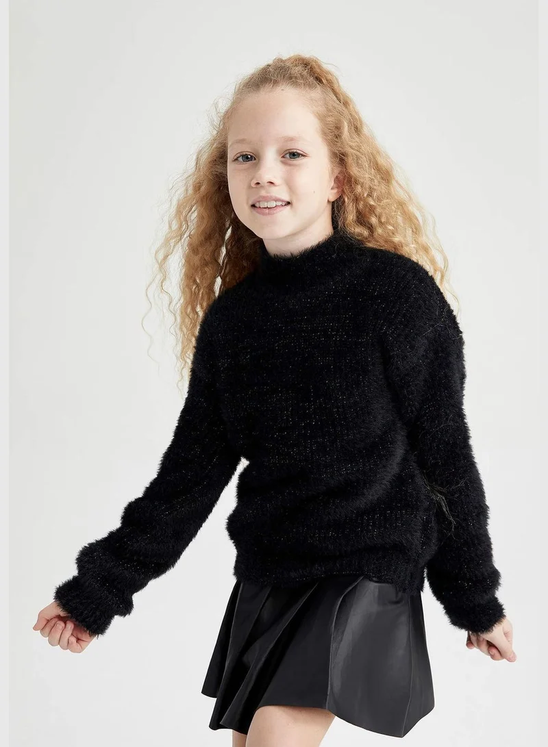 DeFacto New Year Girl Crew Neck Long Sleeve Tricot Pullover