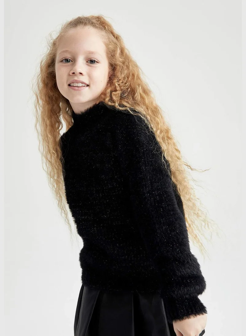 DeFacto New Year Girl Crew Neck Long Sleeve Tricot Pullover