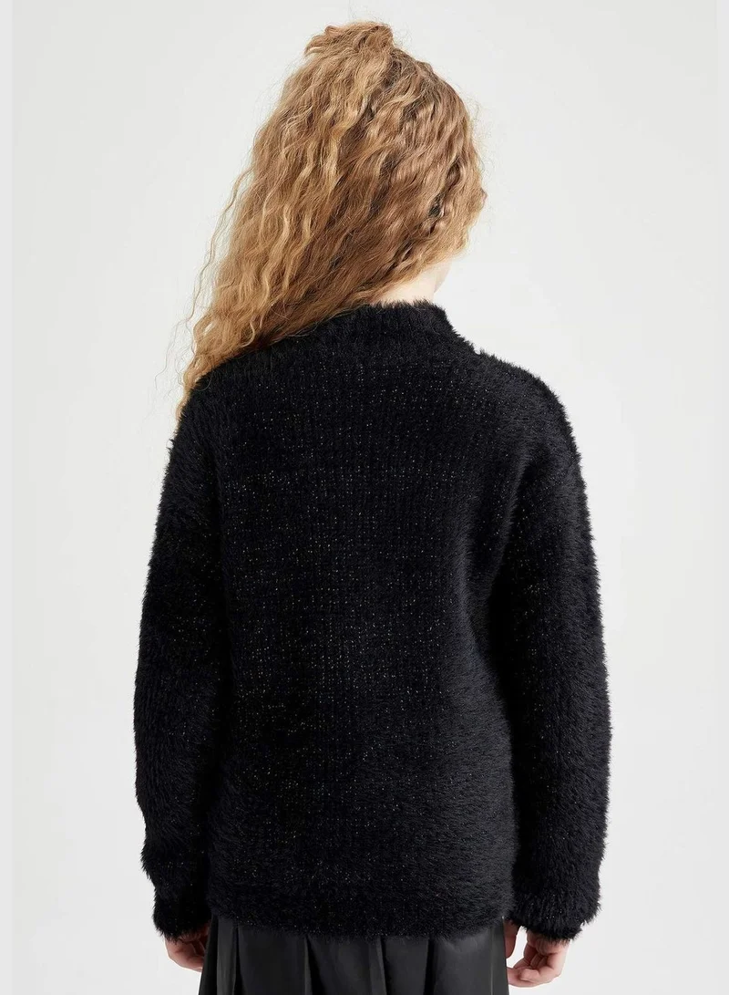 DeFacto New Year Girl Crew Neck Long Sleeve Tricot Pullover
