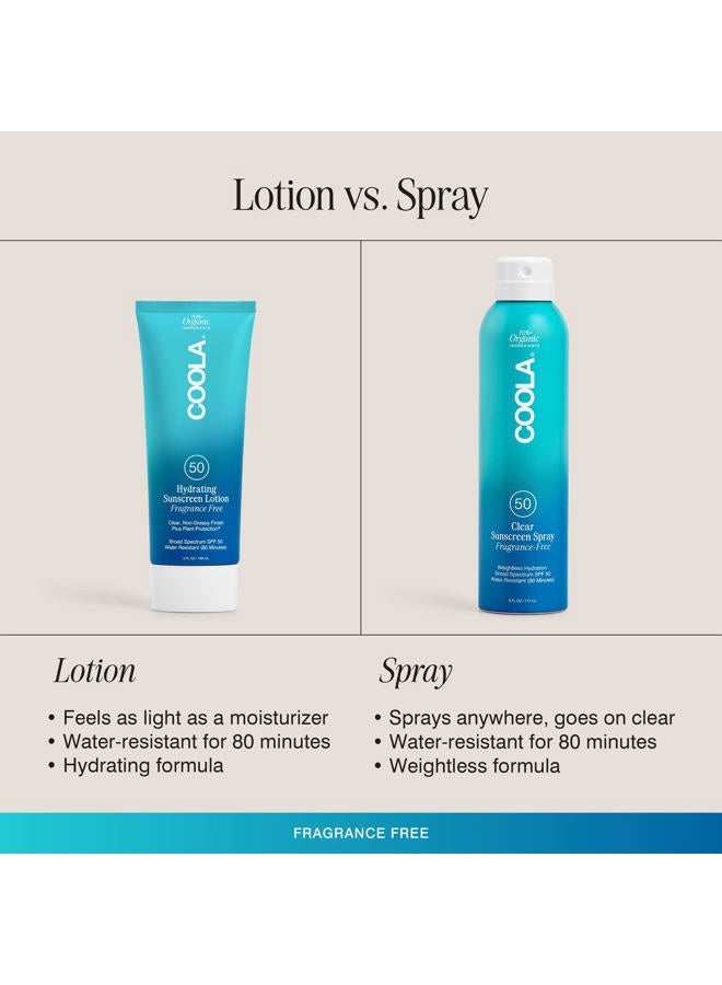 COOLA Organic Sunscreen SPF 50 Sunblock Spray, Dermatologist Tested Skin Care for Daily Protection, Vegan and Gluten Free, Fragrance Free, 6 Fl Oz - Image 3