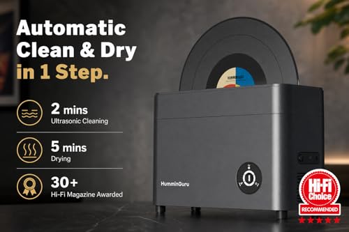 HumminGuru Ultrasonic Vinyl Record Cleaner 40kHz Ultrasonic Vinyl Record Cleaning Machine with Auto Drying Vinyl Record Cleaner Kit with Filters 1Y Warranty HG01 71012 Inch - Image 3