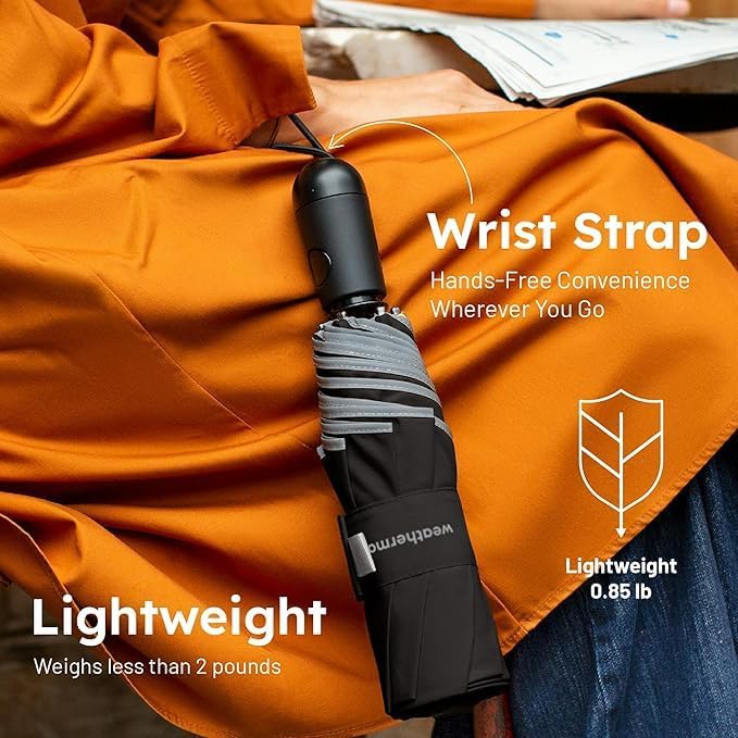 Weatherman Umbrella - Premium Small Compact Mini Umbrellas for Traveling - Windproof Umbrellaas Resists Up to 45 MPH Winds - Traveling Umbrellasa for Rain, Wind, Purse, Pocket, Backpack, Car - Portable Travel Umbrellas Easy Auto Open Close w/ Strong Fiberglass Frame - Image 2