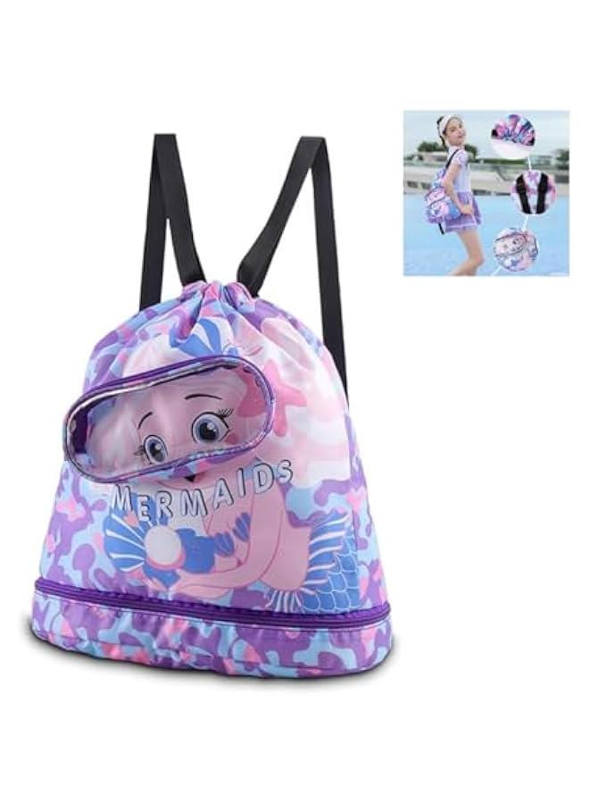 HOOKOR Swim Bags,Swim Backpack Waterproof Beach Backpack with Dry Wet Compartments, Dry Wet Separated Swim Bags for Beach Swim Boys Girls Women - Image 1