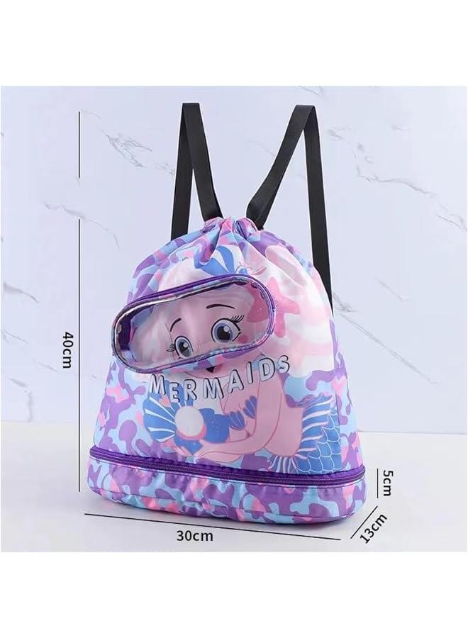 HOOKOR Swim Bags,Swim Backpack Waterproof Beach Backpack with Dry Wet Compartments, Dry Wet Separated Swim Bags for Beach Swim Boys Girls Women - Image 2