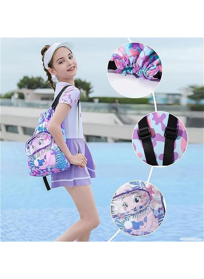 HOOKOR Swim Bags,Swim Backpack Waterproof Beach Backpack with Dry Wet Compartments, Dry Wet Separated Swim Bags for Beach Swim Boys Girls Women - Image 3