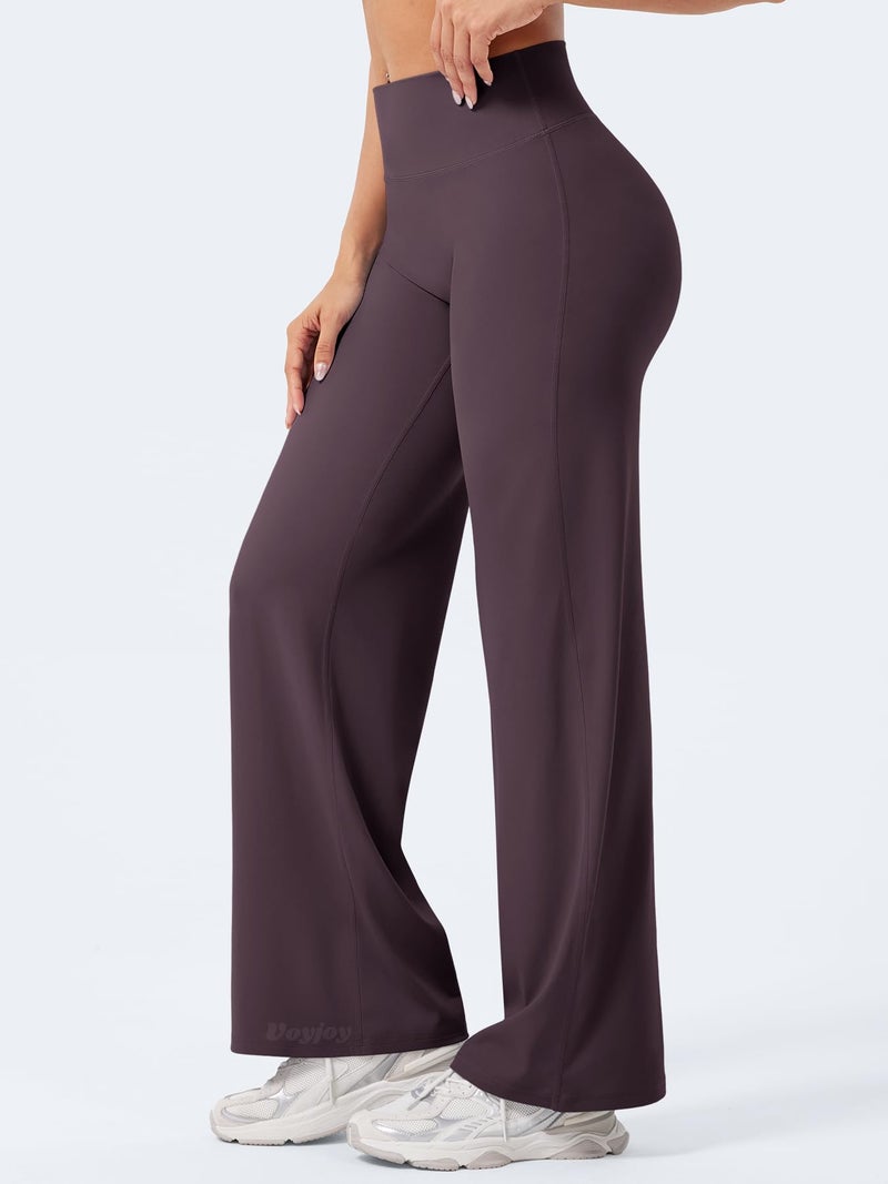 VOYJOY Straight Leggings Bottoms Wide Leg Pants for Women 29"/ 31.5"/33"/35" High Waist Stretch Casual Sweatpants - Image 4