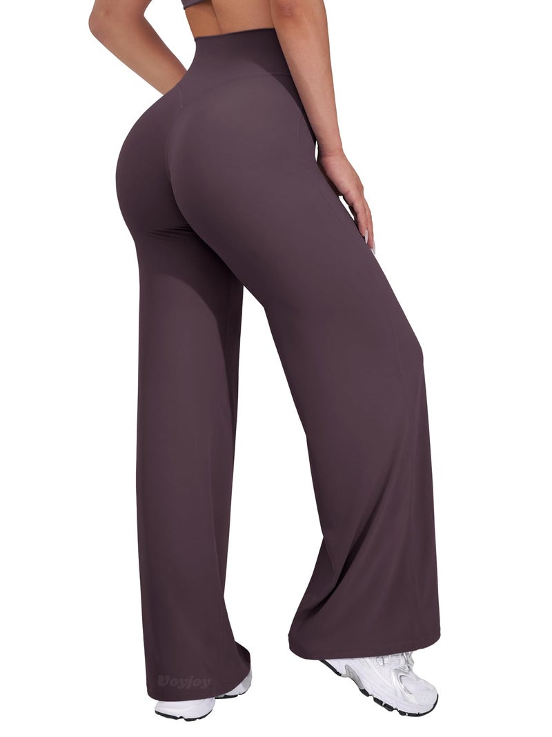 VOYJOY Straight Leggings Bottoms Wide Leg Pants for Women 29"/ 31.5"/33"/35" High Waist Stretch Casual Sweatpants - Image 1