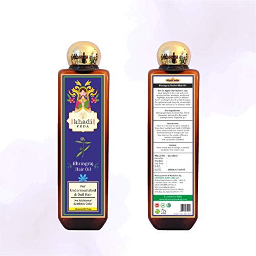 Khadi veda Herbal Bhringraj Hair Oil - 200 ml | For Undernourished & Dull hair | Increases blood circulation | Reduces hair roughness. - Image 2