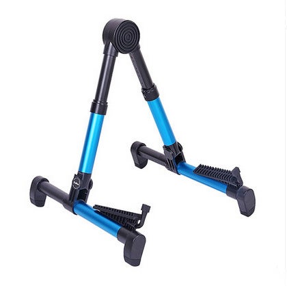Generic Folk Guitar Stand Foldable Vertical Adjustable Blue 