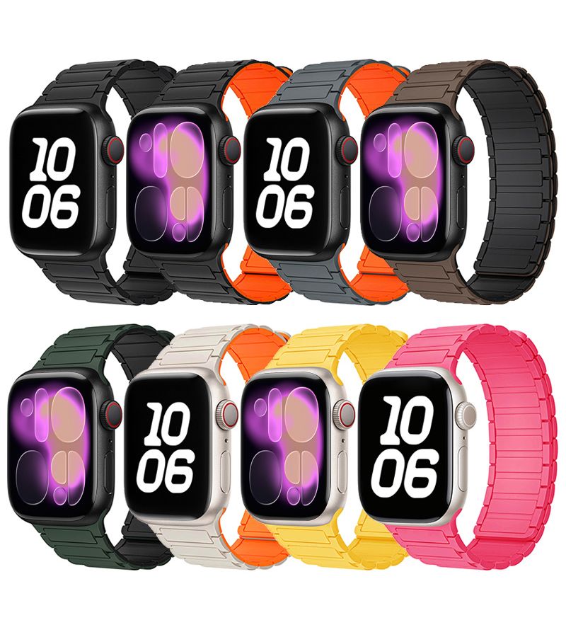 Magnetic Strap Compatible With Apple Watch Series 11 10 Ultra 9 8 7 6 5 4 3 2 1 Se Colorful Replacement Band With Strong Magnets For Iwatch 49mm 46mm 45mm 44mm 42mm 41mm S10 42mm Ink Green Black - Image 1