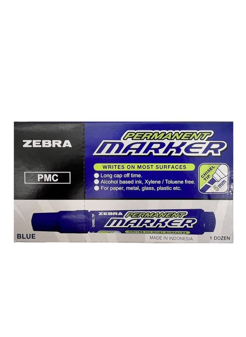 ZEBRA Zebra Permanent marker Blue - 12 Pcs 