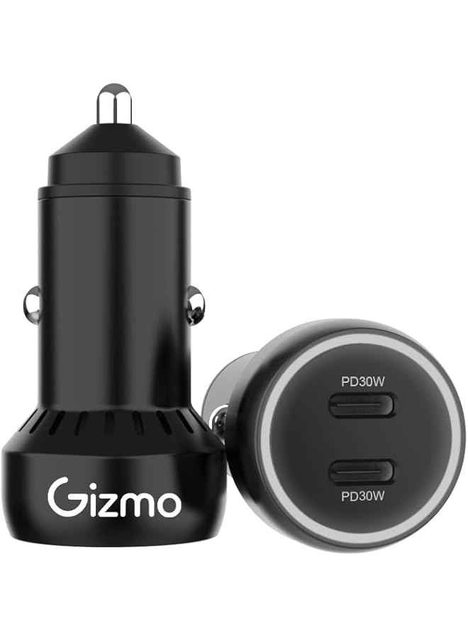 Gizmo 60W Car Charger, Support Fast Charging, 2 Years Warranty - Image 1