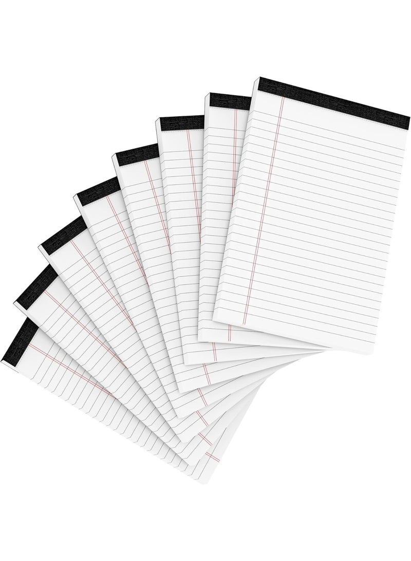 8 حزم دفاتر مكتبية قانونية 5x8 بوصة，دفاتر كتابة مسطرة 5x8 لتوريدات المكتب المنزلي，دفاتر ملاحظات صغيرة لقوائم المهام，دفاتر قانونية，دفاتر مسطرة ضيقة، ورق 80GSM للمدرسة، أبيض，30 ورقة لكل دفتر للعمل - Image 1