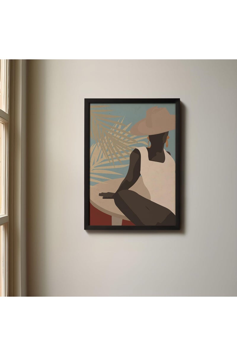 QUOTE - UNQUOTE ART Boho Paintings - Boho Wall Frames - Minimal Posters - Women Paintings - 13x17 inches - Black Frame - Image 1