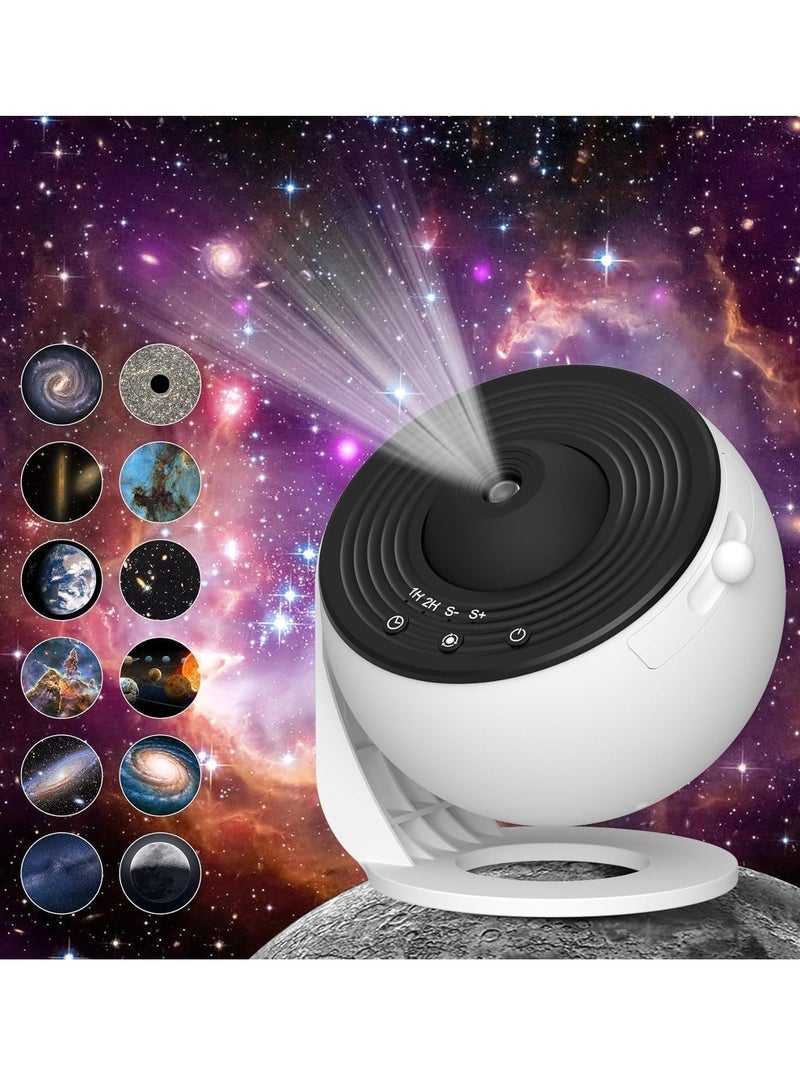 JAJEEK Galaxy Projector for Bedroom Star Projector 12 in 1 Planetary System Projector 360° Rotating Night Light Projector for Room Decor Play Room Home Theater Ceiling and Dating Use - Image 1