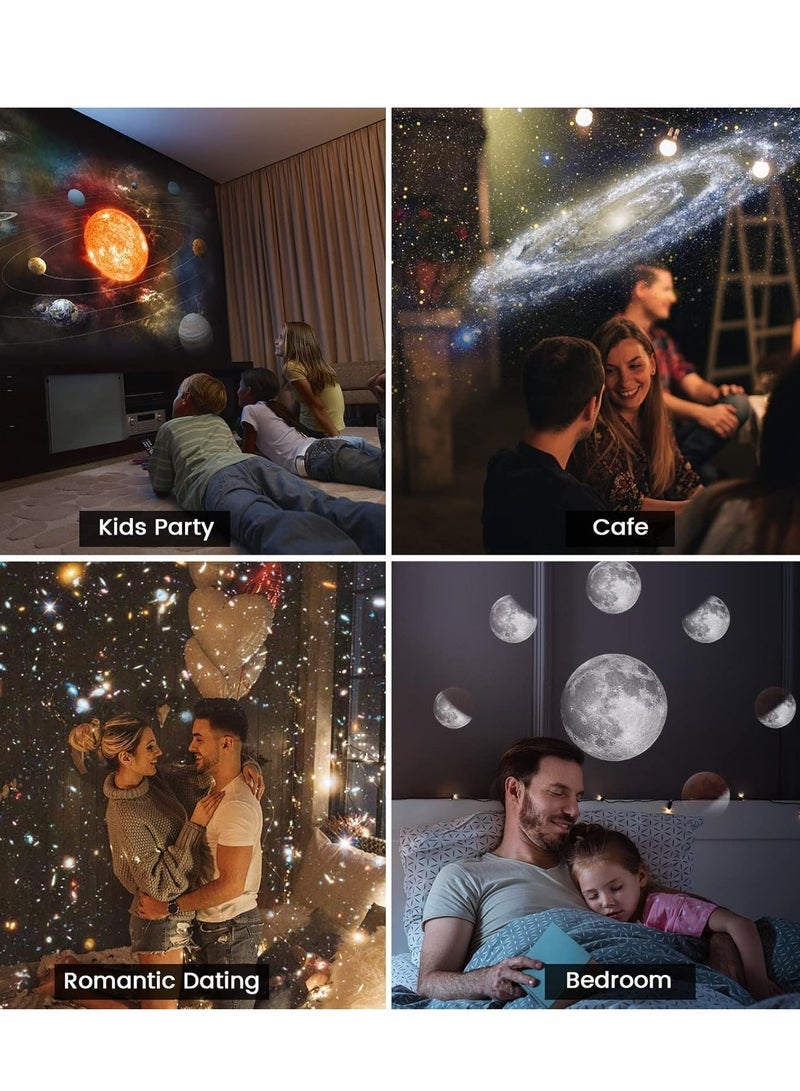 JAJEEK Galaxy Projector for Bedroom Star Projector 12 in 1 Planetary System Projector 360° Rotating Night Light Projector for Room Decor Play Room Home Theater Ceiling and Dating Use - Image 5