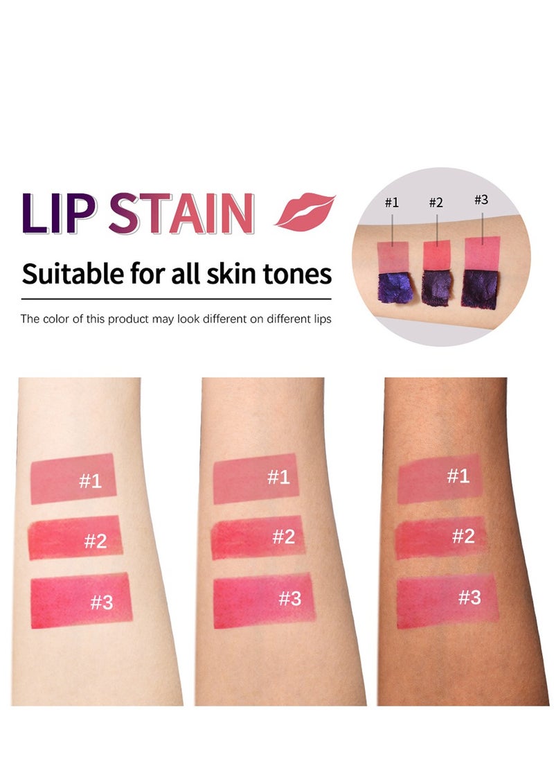 ليكرين 3 قطع من محدد الشفاه Tint Peel Off مقاوم للماء ، Lip Stain Peel Off Set مقاوم للعرق ، يأتي مع ملاقط ، وشم شفاه كامل غير لامع طويل الأمد للنساء ، عالي الصبغة ، مقاوم للتلطخ - Image 4